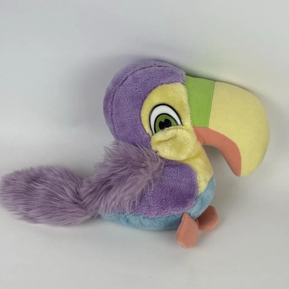 Vintage 1981 Applause Sunbeam Toucan Parrot Plush Purple/Blue/Yellow